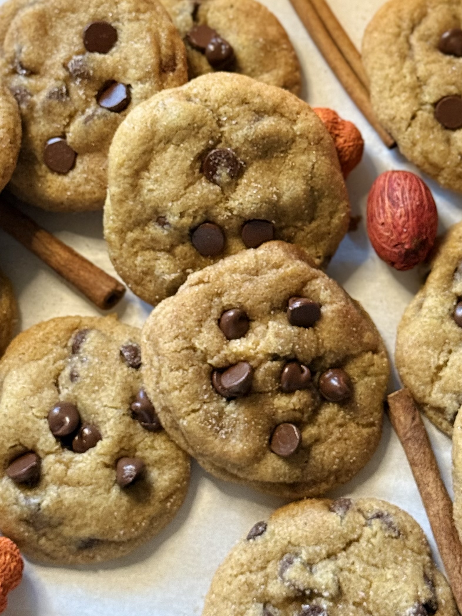 Pumpkin Butter Cookies with Chocolate Chips